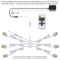 Dedc 6Pcs Mini Led Spot Lights 15W Dc12V 3000K Under Cabinet Lights With Wireless Ir Dimmer Mini Spotlights For Showcase Disp