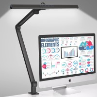 Kablerika Led Desk Lamp With Clamp, 17W Super Bright Architect Swing Arm Desk Light For Home Office, Eye-Caring Task Table Lamp, Dimmable&6 Color Modes, Great Range Of Motion For Office Lighting