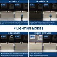 Emaner Security Lights Motion Outdoor, 280W Equiv. Dusk To Dawn Led Flood Light, Keep On Or Motion Triggered 4-Mode, Daylight White Corded Wall Light For Porch/Driveway/Barn (2-Pack, Black)