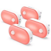 Red motion sensor night light plug in