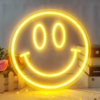 Smiley Face Neon Sign Dimmable Smiley Face Led Sign Smile Neon Sign For Wall Decor Smiley Face Decor For Bedroom Kids Room Smiley Neon Sign For Room Decor Holiday Party Gift Yellow