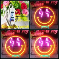 Smiley Face Neon Sign Dimmable Smiley Face Led Sign Smile Neon Sign For Wall Decor Smiley Face Decor For Bedroom Kids Room Smiley Neon Sign For Room Decor Holiday Party Gift Orange Pink