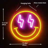 Smiley Face Neon Sign Dimmable Smiley Face Led Sign Smile Neon Sign For Wall Decor Smiley Face Decor For Bedroom Kids Room Smiley Neon Sign For Room Decor Holiday Party Gift Orange Pink