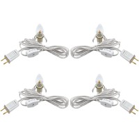 Mx232 Set Of 2 Accessory Cord With Two Led Light Bulb, E12 Candelabra Base, Led Light Bulbs And Clips For Halloween Christmas Decorations Craft Village House Decoration, 4Pack