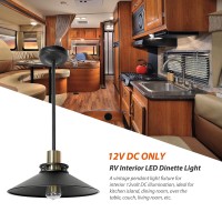 Dream Lighting 12Volt Retro Rv Dinette Pendant Ceiling Light Fixture With Led Edison Bulb 3W 150Lm For Rv Camper Trailer Indo