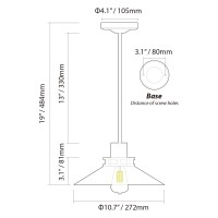 Dream Lighting 12Volt Retro Rv Dinette Pendant Ceiling Light Fixture With Led Edison Bulb 3W 150Lm For Rv Camper Trailer Indo