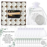 50 Set Funeral Party Favors Memorial White Candles Unscented Funeral Gifts Tealight Candles With Condolence Bereavement Cards An