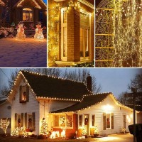 4-Pack 33Ft 100 Led Fairy Lights Battery Operated With Remote & Timer, Waterproof Twinkle String Lights Outdoor Indoor 8 Modes For Bedroom Dorm Diy Christmas Party Wedding Garden Tree (Warm White)