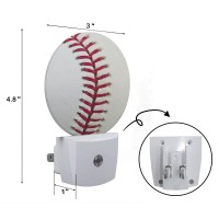 Axayaz Baseball Stitching Led Night Light Ball Game Sports American Dusk To Dawn Round Lamp Auto Sensor For Bathroom Hallway Liv