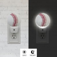 Axayaz Baseball Stitching Led Night Light Ball Game Sports American Dusk To Dawn Round Lamp Auto Sensor For Bathroom Hallway Liv