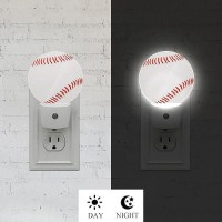 Axayaz Baseball Ball Stitch Night Light Sports Balls Games Leisure Activity Plug In Night Lamp Auto Sensor Energy Efficient Dusk