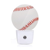 Axayaz Baseball Ball Stitch Night Light Sports Balls Games Leisure Activity Plug In Night Lamp Auto Sensor Energy Efficient Dusk