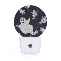 Axayaz Ghost Night Light Plug Into Wall Halloween Scary Skull Ghosts Spirit In Vintage Doodle Purple White Auto Sensor Led Dusk