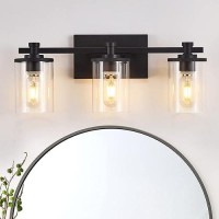 Dadul 3Lights Bathroom Light Fixtures Matte Black Bathroom Vanity Light Fixtures Over Mirror Bathroom Wall Sconces For Bedroo