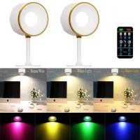 Yuewilai Magnetic Wall Sconce 16 Rgb Colors Dimmable 2 Pack Rechargeable Battery Operated Usb Picture Painting Wall Light With