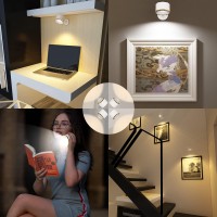 Yuewilai Magnetic Wall Sconce 16 Rgb Colors Dimmable 2 Pack Rechargeable Battery Operated Usb Picture Painting Wall Light With