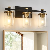 Dadul 3 Light Bathroom Light Fixtures Over Mirror Gold And Black Bathroom Vanity Lights Vintage Industrial Light Fixtures With