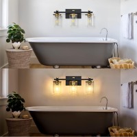 Dadul 3 Light Bathroom Light Fixtures Over Mirror Gold And Black Bathroom Vanity Lights Vintage Industrial Light Fixtures With