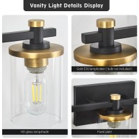 Dadul 3 Light Bathroom Light Fixtures Over Mirror Gold And Black Bathroom Vanity Lights Vintage Industrial Light Fixtures With