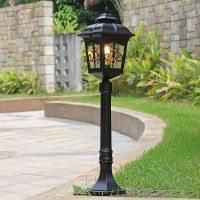 Outdoor Post Light - Outdoor Candelabra Providing A Secure Light At Night - Post Light With An Attractive Appearance - Weatherproof Ip55 - 1 X 60W E27 Bulb,Bulbs Not Included (A)