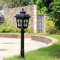 Outdoor Post Light - Outdoor Candelabra Providing A Secure Light At Night - Post Light With An Attractive Appearance - Weatherproof Ip55 - 1 X 60W E27 Bulb,Bulbs Not Included (A)