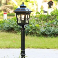 Outdoor Post Light - Outdoor Candelabra Providing A Secure Light At Night - Post Light With An Attractive Appearance - Weatherproof Ip55 - 1 X 60W E27 Bulb,Bulbs Not Included (A)