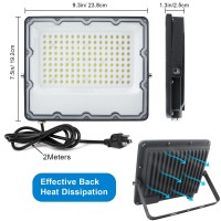 Indmird 150W Led Flood Light Outdoor Security Lights Wall Fixtures 6500K 15000Lm Illumination Ip66 Waterproof White Lighting P