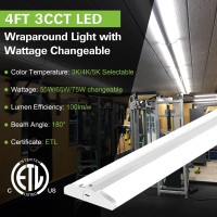 4Ft Ultra Slim Led Wraparound Light With 3 Wattages3 Lumens3 Cct Selectable 55W65W75W 5500Lm6500Lm7500Lm 3000K4000K50