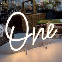 One Year Old Birthday Table Number Neon Sign Desk Lamp Night Light Wedding Letter Led Neon Sign Wedding Table Decorations Neon L