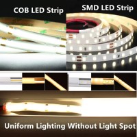 Satzol Dc24V 9W/M 100Lm/W 90Ra 480Leds/M Ip20 Cob Led Strip Light, Dotless Daylight Led Strip Lights For Cabinet Kitchen And Home Diy Lighting Without Adapter (Dc24V, Cool White 6000K)