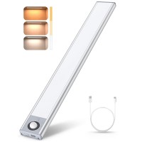 3 Color Motion Sensor Cabinet Light, Wireless Under Counter Closet Lighting, Battery Powered Light