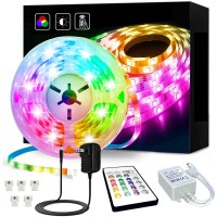 Aimeoko Led Strip Lights 16.4Ft, Rgb Color Changing 24V Flexible Led Light Strip, Smd 5050 Dimmable Lighting With Remote Control And Power Supply For Home Kitchen, Bedroom, Tv Backlight, Bar, Party