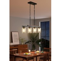 Amico Kitchen Island Lighting Farmhouse Pendant Lights Kitchen Island Chandeliers For Dining Room With Glass Shade And Adjusta