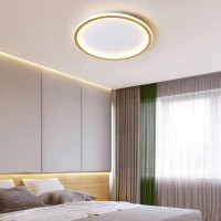 ?????? Ceiling Light, Golden Aluminum Round Lamp Body Embedded Ceiling Light Northern Europe Ultra-Thin And Simple Ceiling Lamp Three-Color Light Adjustable Ceiling Lights Fashion Home Decoration