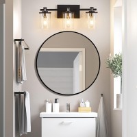 Dadul 3Lights Bathroom Light Fixtures Brushed Nickel Bathroom Vanity Light Fixtures Over Mirror Black Bathroom Wall Sconces F