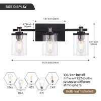 Dadul 3Lights Bathroom Light Fixtures Brushed Nickel Bathroom Vanity Light Fixtures Over Mirror Black Bathroom Wall Sconces F