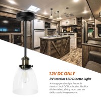 Dream Lighting Rv Interior Pendant Light Fixture 12V Ceiling Lamp With Led Edison Bulb For Camper Trailer Kitchen Island Dining Room - Matte Black, 3500K, No Switch