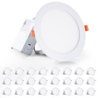 Lediary 24 Pack Led Recessed Lighting 6 Inch With Junction Box, 6000K Clear White, 1100Lm, 12W Eqv 110W, Dimmable Can-Killer Downlight - Ic Rated, Etl Certified