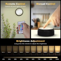 Narundren Puck Lights With Remote 13 Colors Changeable Led Under Cabinet Lighting Push Lights Battery Powered Closet Lights Ti