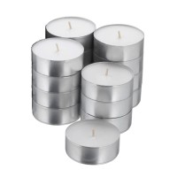 Realm White Unscented 4 Hour Burn Tea Light Candles 12 Pack Smokeless Long Lasting Even Burning Mess Free Candles That