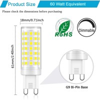 Xbocmy G9 Led Light Bulbs, 6W Chandelier Light Bulbs (40W Halogen Equivalent), G9 Bi Pin Base,6000K Daylight White, Dimmable, 360 Degrees Beam Angle, 600Lm,4 Pack