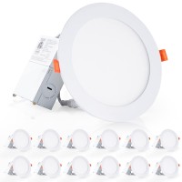 Lediary 12 Pack 6 Inch Ultra-Thin Recessed Lighting, 4000K Cool White Led Recessed Ceiling Light With Junction Box, 1100Lm, 12W Eqv 110W, Dimmable Can-Killer Downlight - Ic Rated, Etl Certified, Fcc