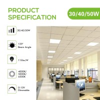 Hykolity 2X2 Ft Led Flat Panel Troffer Light 304050W Cct Selectable 4000K5000K6500K Drop Ceiling Office Lights 115Lmw 0