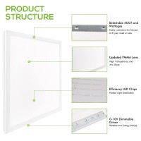 Hykolity 2X2 Ft Led Flat Panel Troffer Light 304050W Cct Selectable 4000K5000K6500K Drop Ceiling Office Lights 115Lmw 0