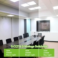 Hykolity 2X2 Ft Led Flat Panel Troffer Light 304050W Cct Selectable 4000K5000K6500K Drop Ceiling Office Lights 115Lmw 0