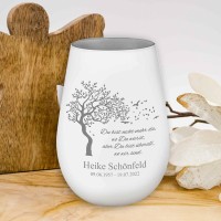 Mourning Light - Du Bist Nicht Mehr Da, Wo Du Warst, Aber Du Bist Berall Wo Wir Sind - White / Silver - Engraving Name And Date - Memorial Light Memorial Light Grave Light Mourning Gift