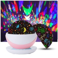 Star Projector Night Light For Kids Baby Projection Lamp 360 Rotating Starry Sky Projection Night Light 8 Colors Changing Light