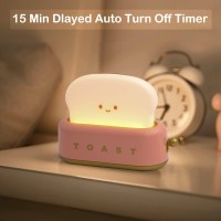 Cute Toast Lamp Room Decor Night Light Led Dimmable Bread Light Rechargeable Desk Lamp With Timer Sleep Lamp For Bedroom Bedsid