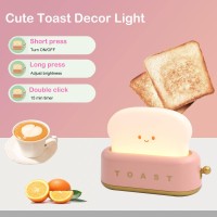 Cute Toast Lamp Room Decor Night Light Led Dimmable Bread Light Rechargeable Desk Lamp With Timer Sleep Lamp For Bedroom Bedsid