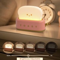 Cute Toast Lamp Room Decor Night Light Led Dimmable Bread Light Rechargeable Desk Lamp With Timer Sleep Lamp For Bedroom Bedsid